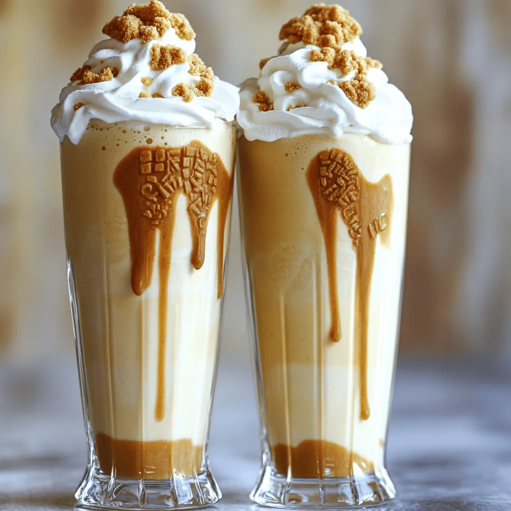 To create a creamy Biscoff cookie butter milkshake, you need just a few simple ingredients.