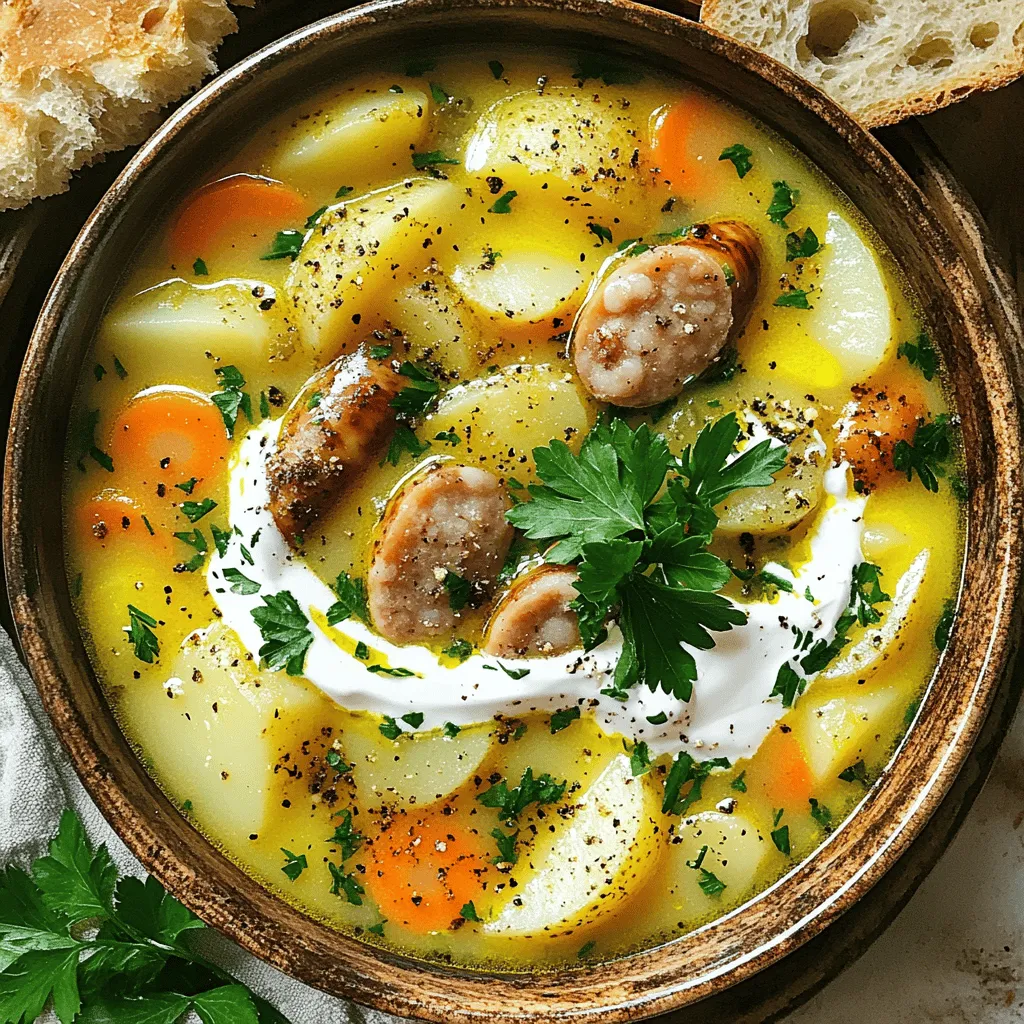 Slow Cooker German Potato Soup with Sausages Delight