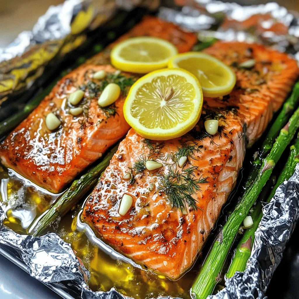Baked Salmon in Foil with Asparagus Easy Meal Idea