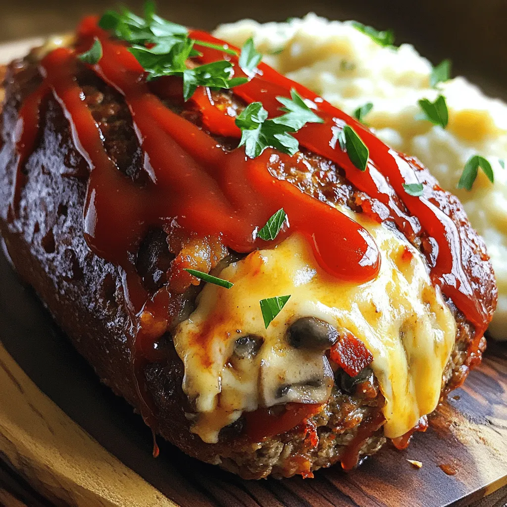 Bacon Mushroom Swiss Cheese Meatloaf Flavor Explosion