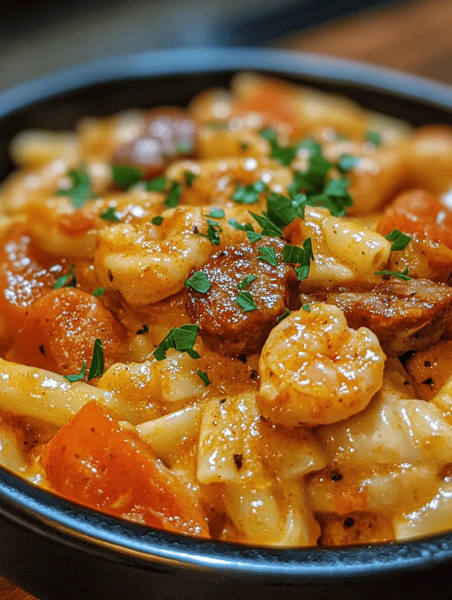 Creamy Cajun Pasta with Succulent Shrimp and Spicy Sausage