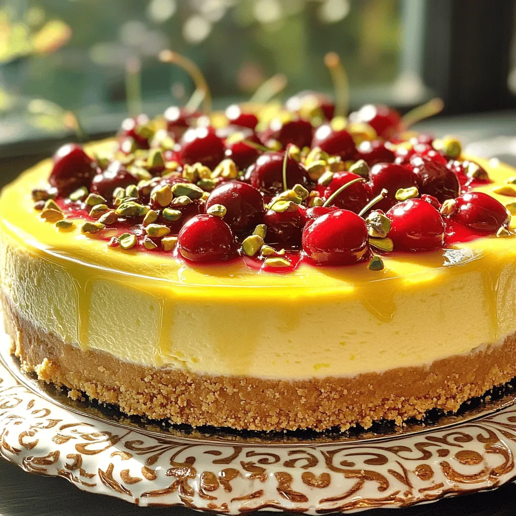 Lemon-Lime Cherry Pistachio Cheesecake Delight