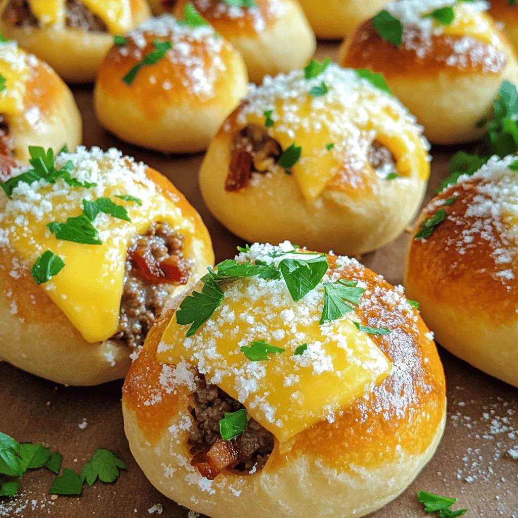 Garlic Parmesan Bacon Cheeseburger Bombs Delightful Snack