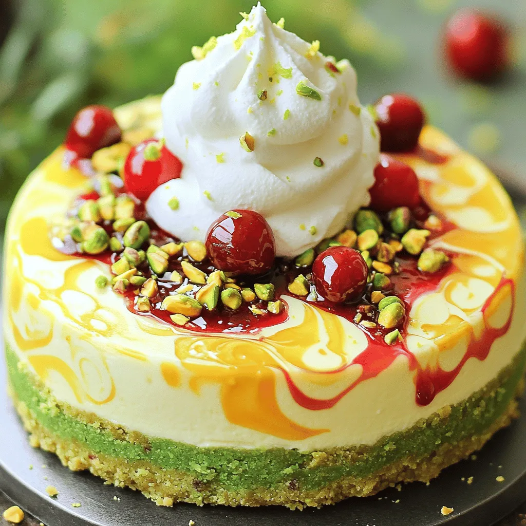 Lemon-Lime Cherry Pistachio Cheesecake Delight