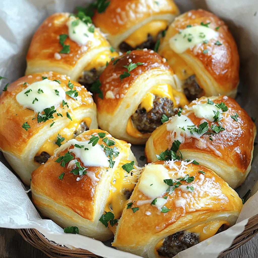 The garlic parmesan cheeseburger bombs recipe calls for simple but tasty ingredients. You will need: