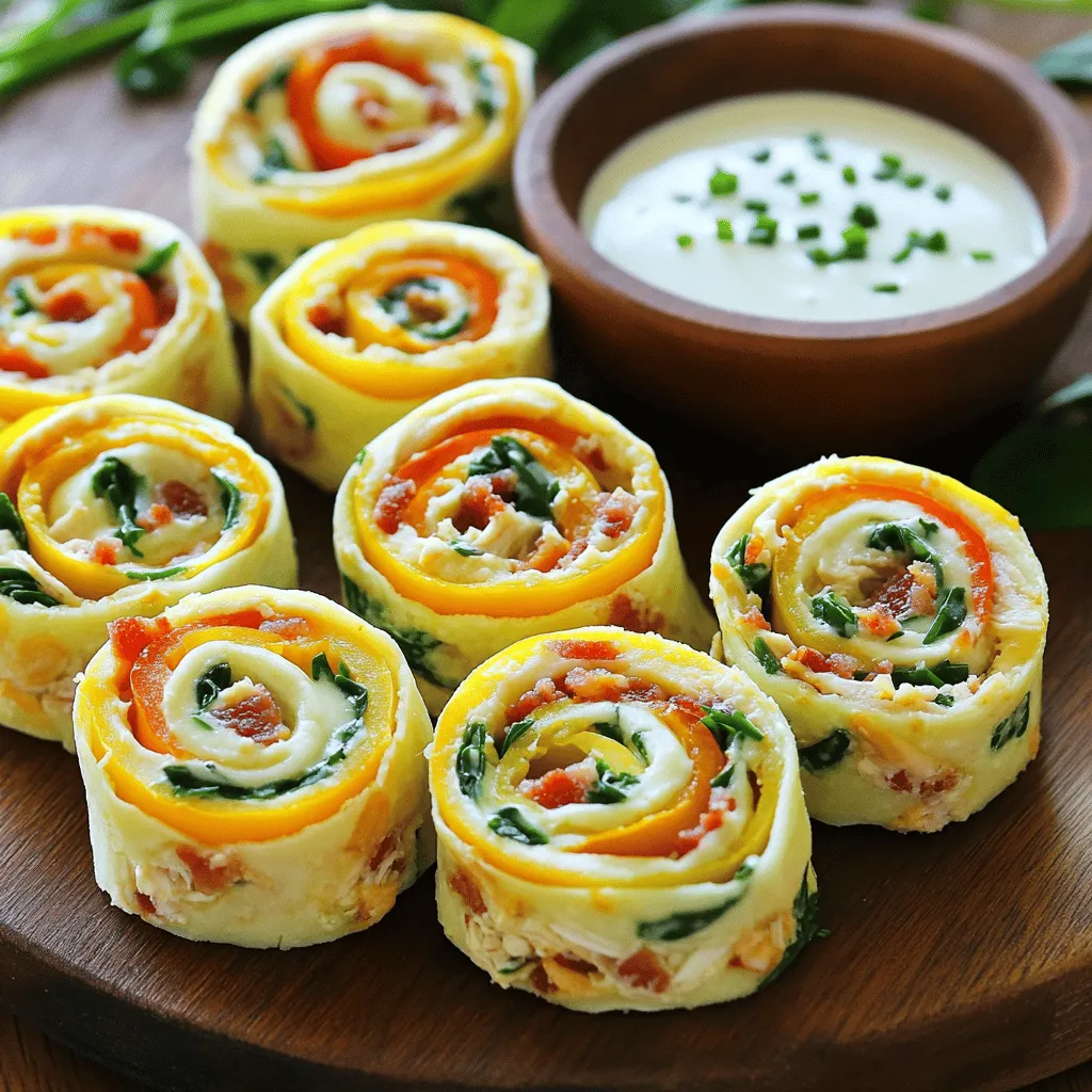 - 2 cups cooked chicken, shredded - 6 slices of crispy bacon, crumbled - ½ cup ranch dressing - 1 cup shredded cheddar cheese - 4 large tortillas (flour or whole wheat) - 1 cup spinach leaves - ½ cup diced bell peppers (any color) - Salt and pepper to taste - Optional: Fresh chives for garnish The ingredients for your Chicken Bacon Ranch Roll-Ups are simple and easy to find. Start with cooked chicken. I like to use rotisserie chicken for speed. Next, add crispy bacon. The crunch adds a great texture. Then, ranch dressing gives that classic flavor. Don