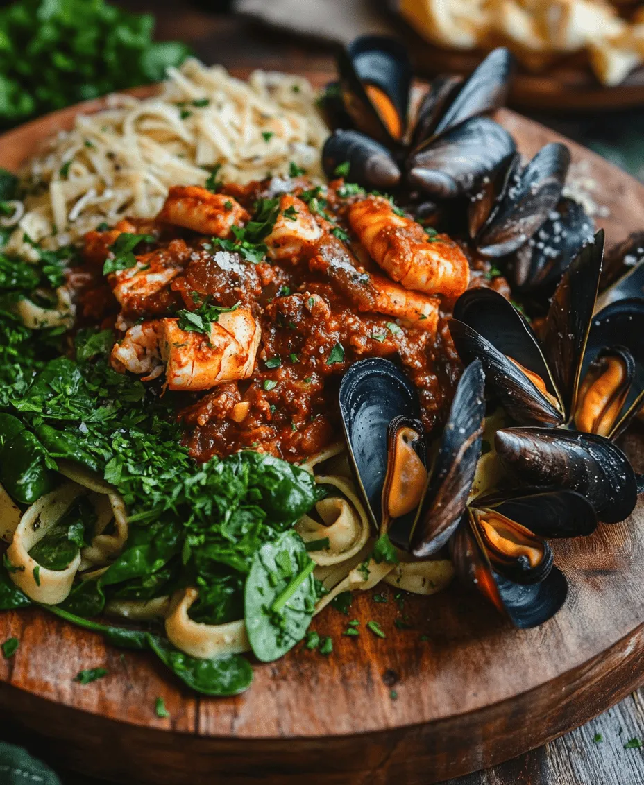 Indulging in a plate of Spinach Fettuccine with Lobster Ravioli, Mussels, and Meat Sauce is an experience that tantalizes the taste buds and elevates any dining occasion. This luxurious dish is not just a feast for the palate but also a feast for the eyes, showcasing a vibrant green fettuccine paired with rich, flavorful seafood and a hearty meat sauce. The combination of fresh pasta and succulent seafood creates a remarkable culinary experience that feels both comforting and celebratory.