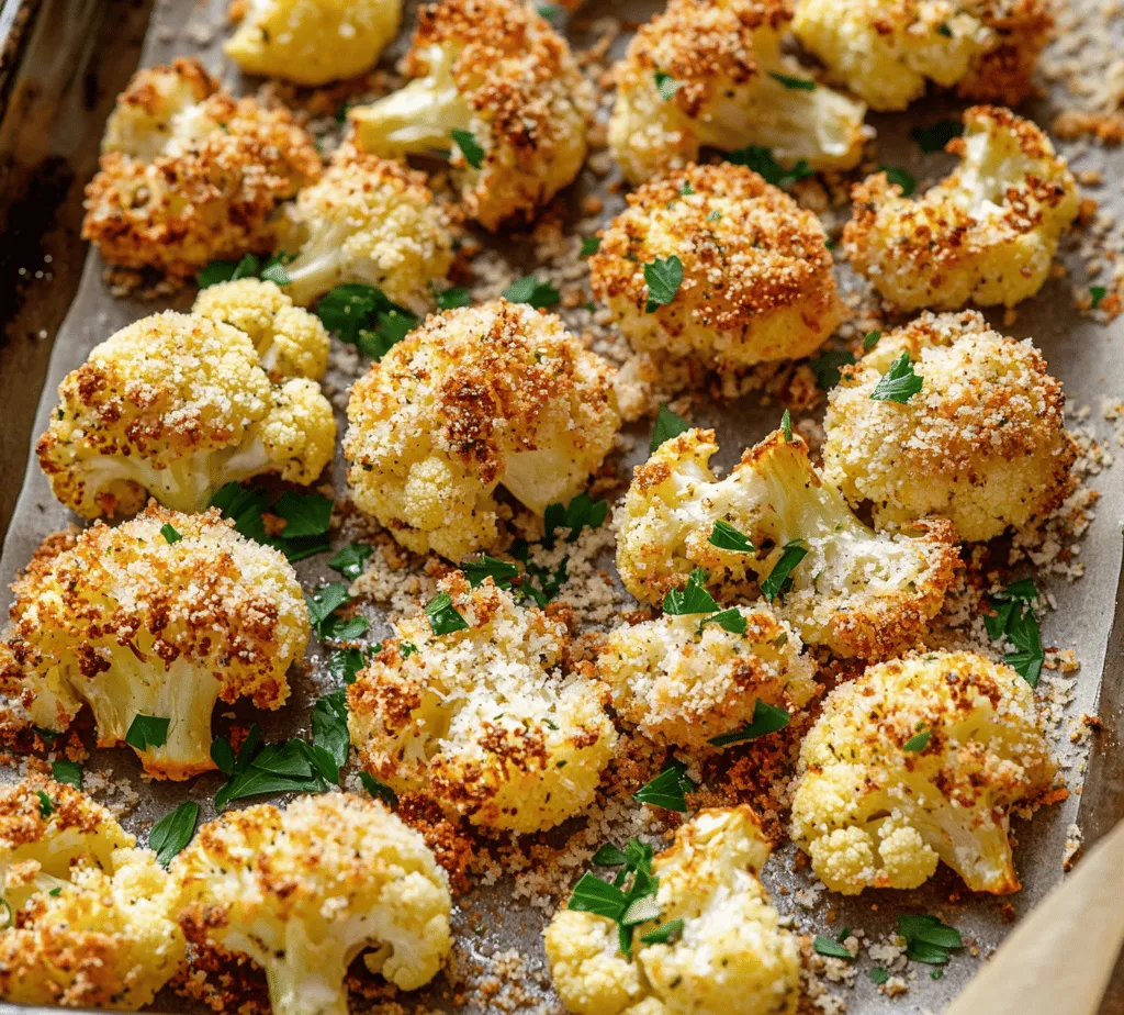 Crispy Parmesan Roasted Cauliflower Delight is a dish that combines the humble cauliflower with the rich flavors of parmesan cheese and the satisfying crunch of panko breadcrumbs. This recipe transforms ordinary cauliflower into a mouthwatering side dish or snack that appeals to both vegetarians and meat-lovers alike. With its golden, crispy exterior and tender interior, this dish is not only visually appealing but also tantalizing to the taste buds.