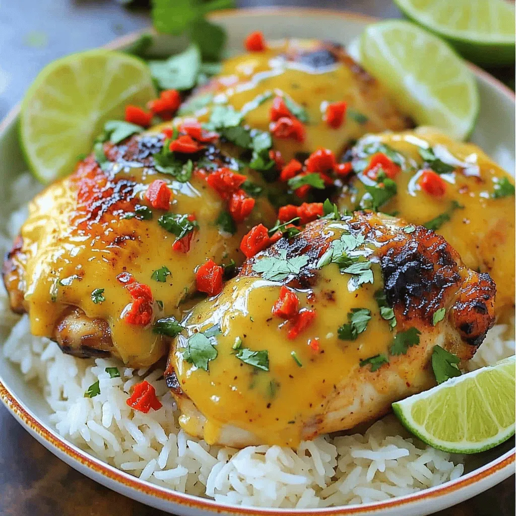 This dish starts with four boneless, skinless chicken thighs. I love using thighs because they stay juicy and tender during cooking. You also need coconut milk, which brings a rich, creamy texture and a subtle sweetness.