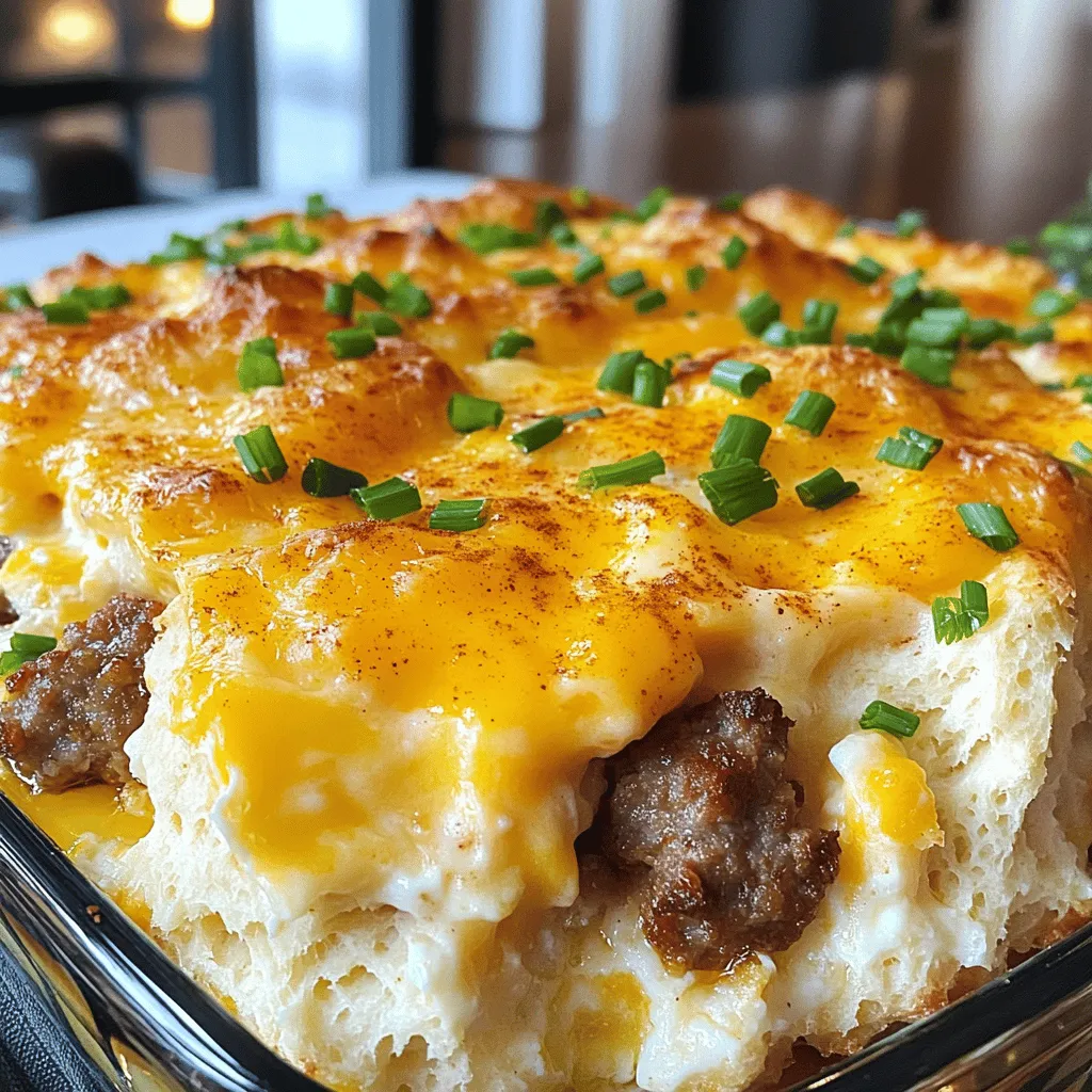 Let’s dive into the key ingredients for your Sausage, Egg & Cheese Biscuit Casserole. Each item plays a vital role in creating a tasty dish that everyone will love.