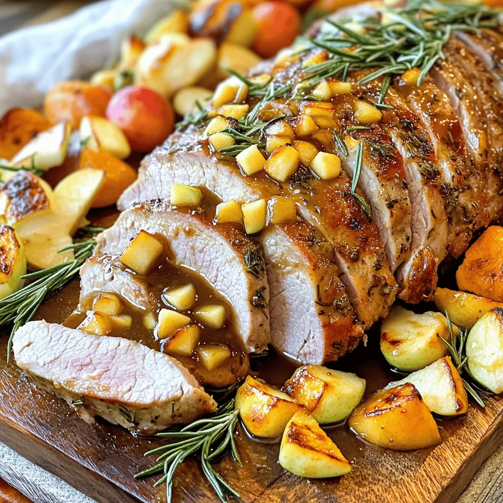 Savory Rosemary Roasted Pork with Maple Apple Sauce
