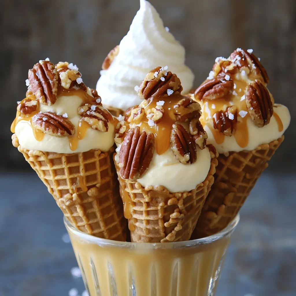 Mini Cheesecake Praline Cones Delightful Dessert Idea