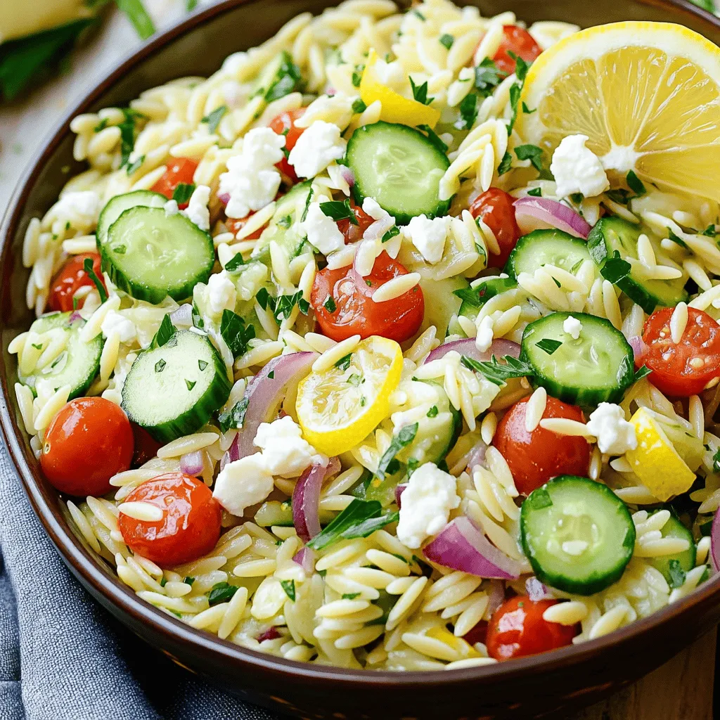 Lemon Orzo Pasta Salad with Cucumbers Refreshing Recipe