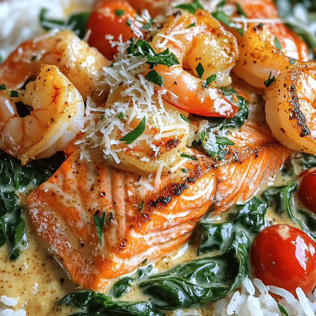 Cajun Creamy Delight: Salmon and Shrimp Dish