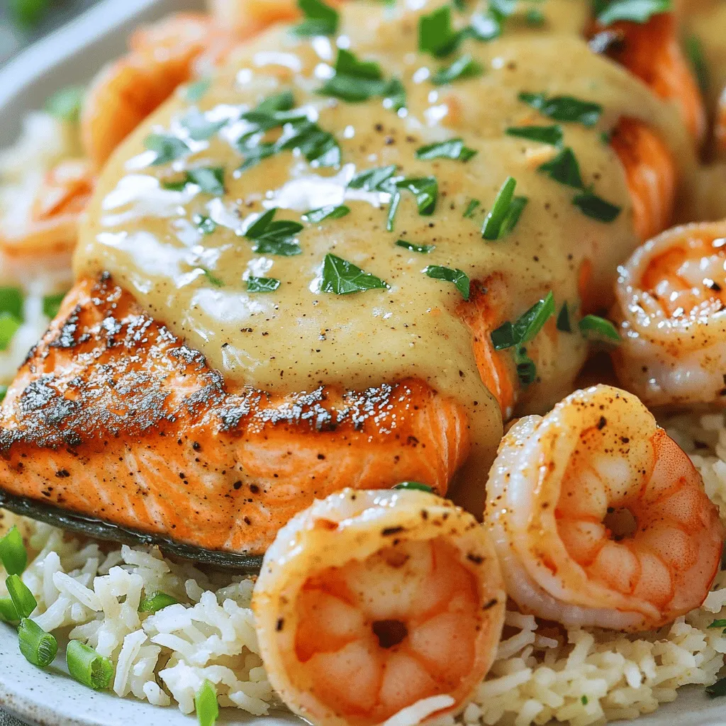 Cajun Shrimp &#038; Salmon with Garlic Cream Spicy Delight