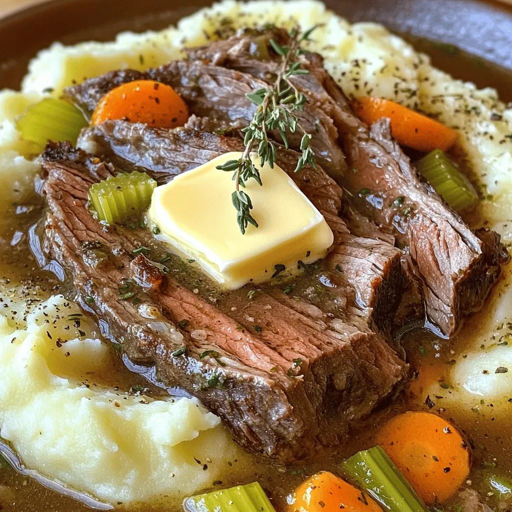 Savory Pot Roast Over Mashed Potatoes Perfection