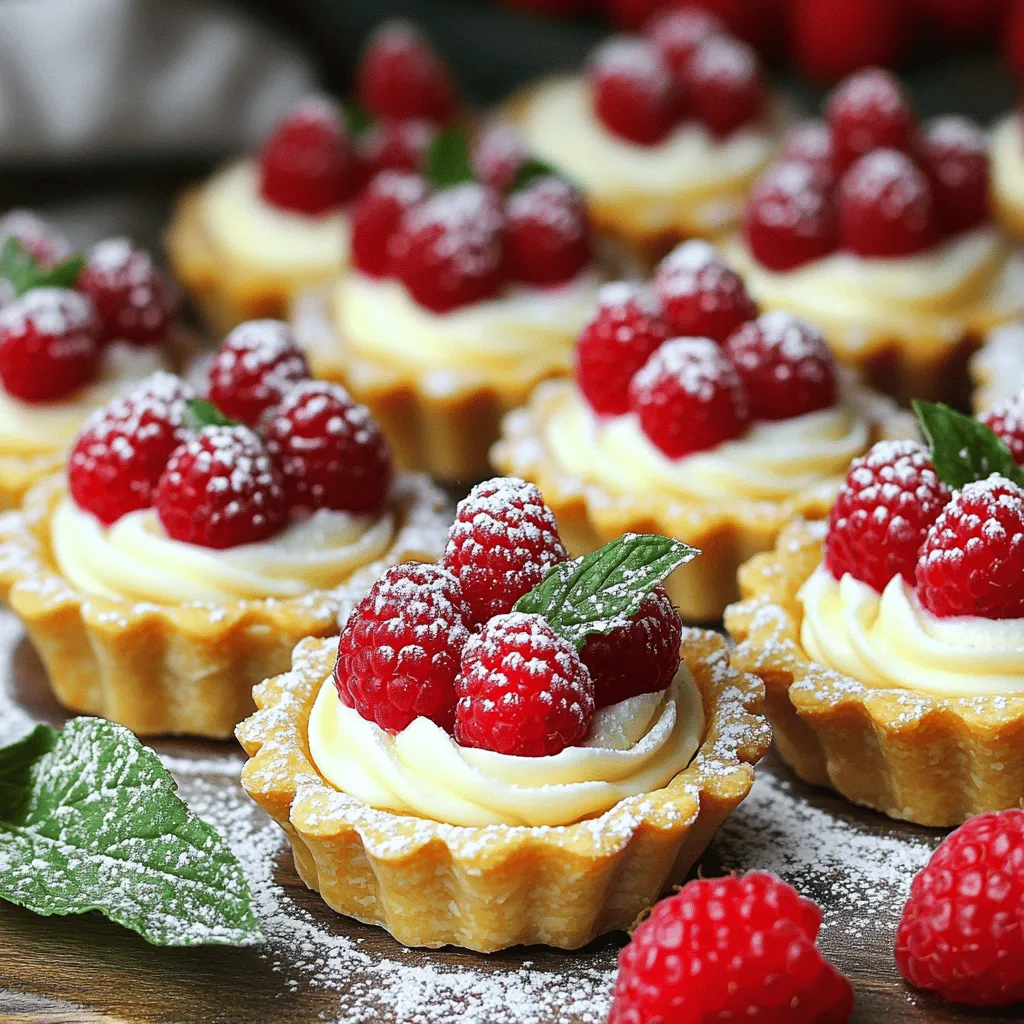 Vanilla Cream Tarts with Fresh Raspberries Delight