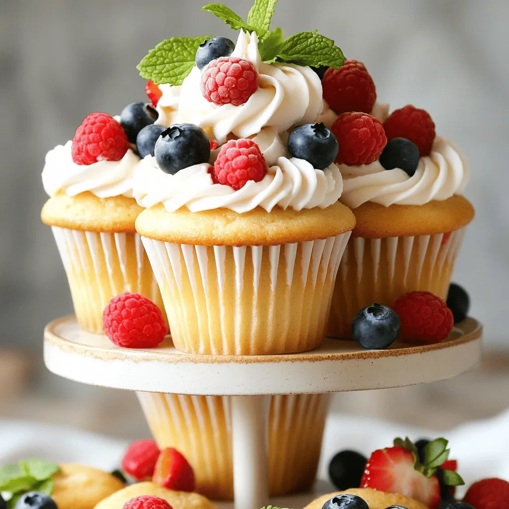 Vanilla Cupcakes with Berry Simple Delightful Treat