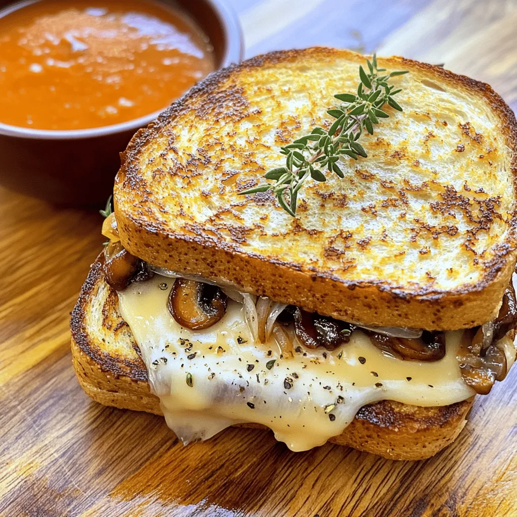Gourmet Grilled Cheese with Gouda and Roasted Mushrooms