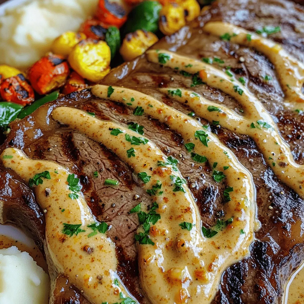 Irresistible Steak with Haunted Bourbon Garlic Sauce