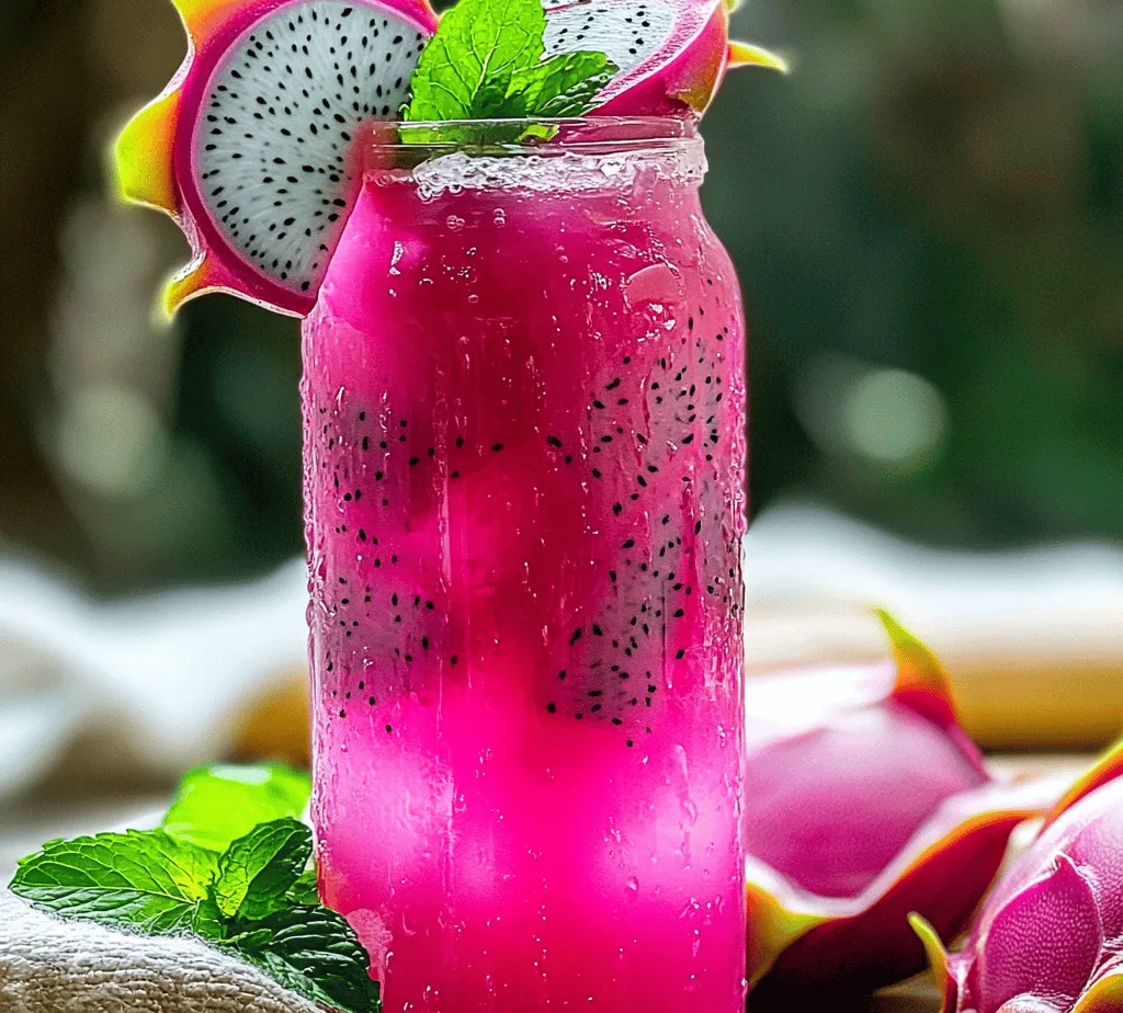 Explore the vibrant world of flavors with our Exotic Dragon Fruit Splash. This delightful syrup not only captures the essence of this unique tropical fruit but also offers a versatile addition to your culinary repertoire. Perfect for drizzling over pancakes, mixing into refreshing cocktails or teas, or enhancing desserts, this recipe is simple yet exquisite, making it a must-try for any food lover. Let’s dive into the details of this refreshing treat.