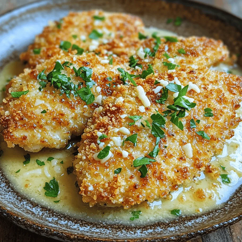 Crispy Parmesan Chicken with Garlic Sauce Delight