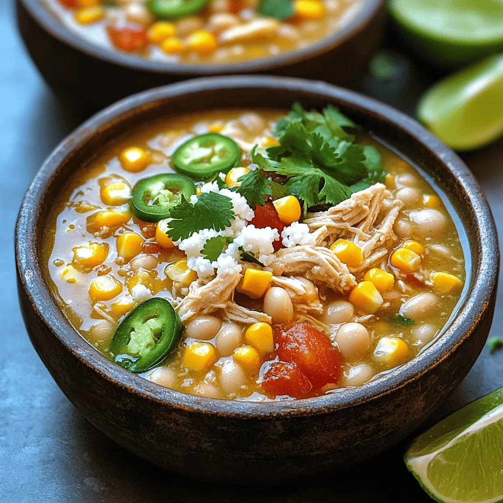 To make Mexican Street Corn White Chicken Chili, you need a few key ingredients. Each one adds to the flavor and texture of the dish. Here’s what you will need: