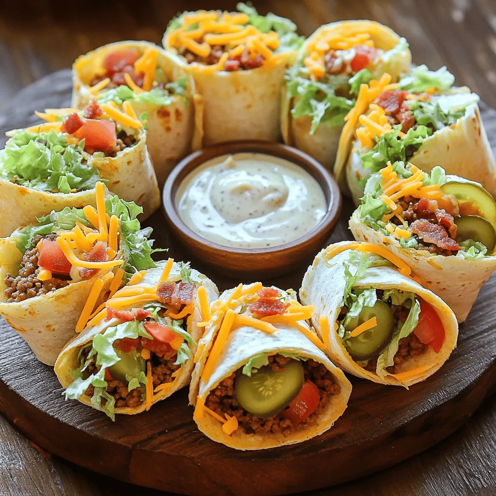 Heavenly Bacon Cheeseburger Tortilla Roll-ups Recipe