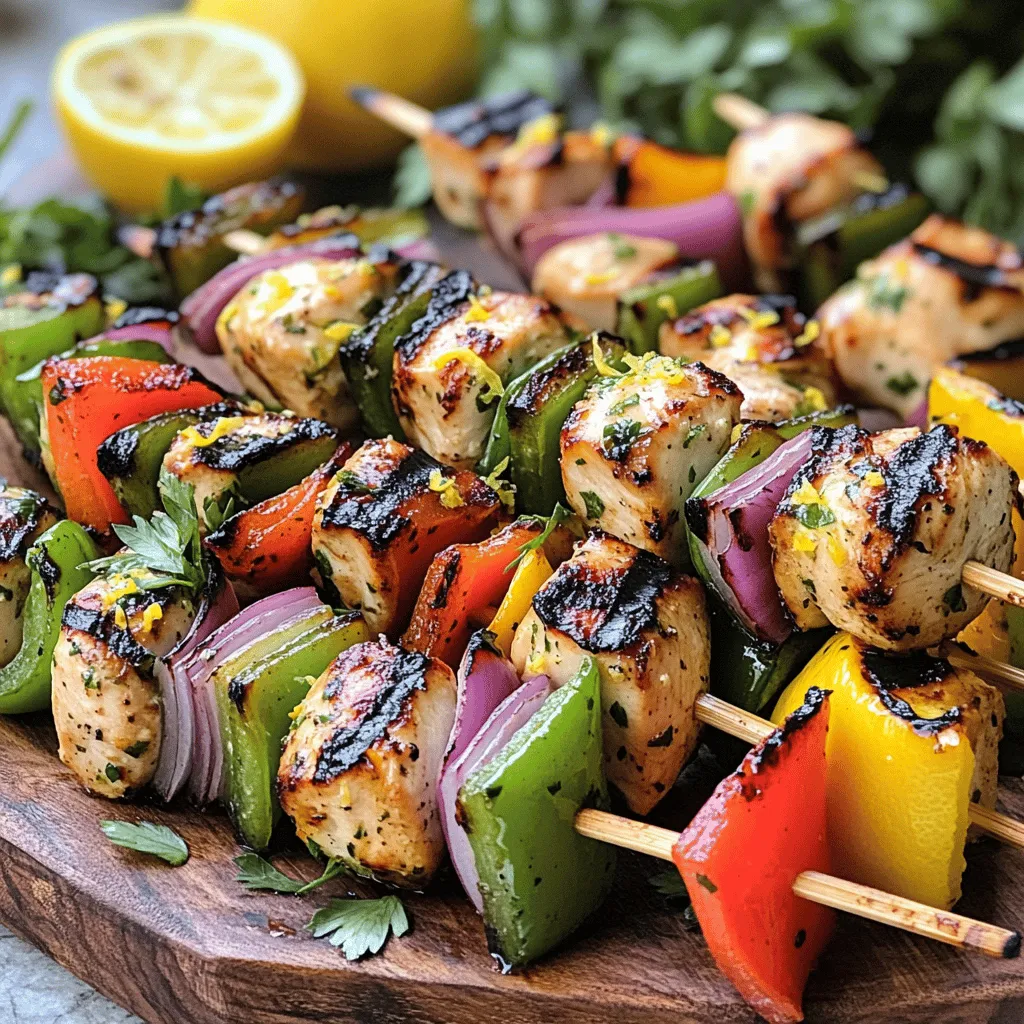 Zesty Grilled Lemon Garlic Chicken Kebabs