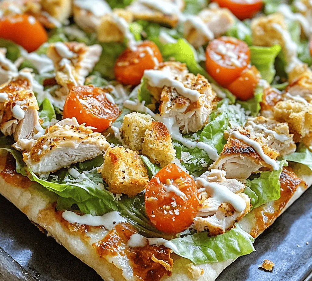 To create the perfect Crispy Chicken Caesar Flatbreads, it