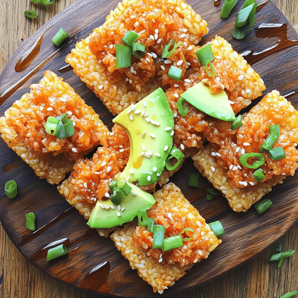 To make spicy tuna crispy rice, you need a few key ingredients. The base is sushi rice. Its sticky nature helps hold the crispy rice together. You will also need water, rice vinegar, sugar, and salt to season the rice. The main star is sushi-grade tuna, diced into small pieces.