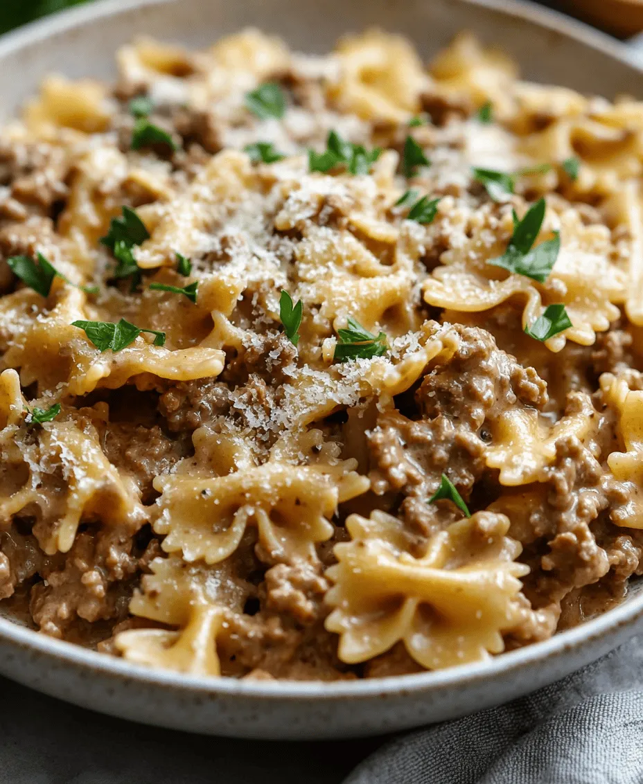 Creamy Beef and Bowtie Pasta is a dish that evokes the warmth and comfort of home-cooked meals. Perfect for family dinners, this hearty recipe combines tender ground beef, richly flavored sauce, and bowtie pasta—a delightful shape that captures every bit of creaminess. This dish is not only satisfying but also offers a wonderful balance of flavors and textures that can please even the pickiest eaters.