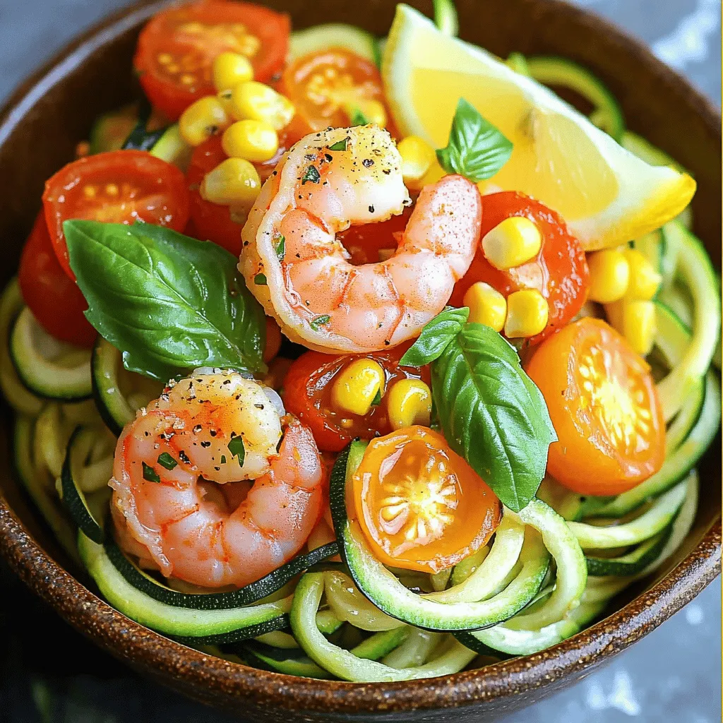 To make a great shrimp zoodle bowl, start with the right ingredients. You