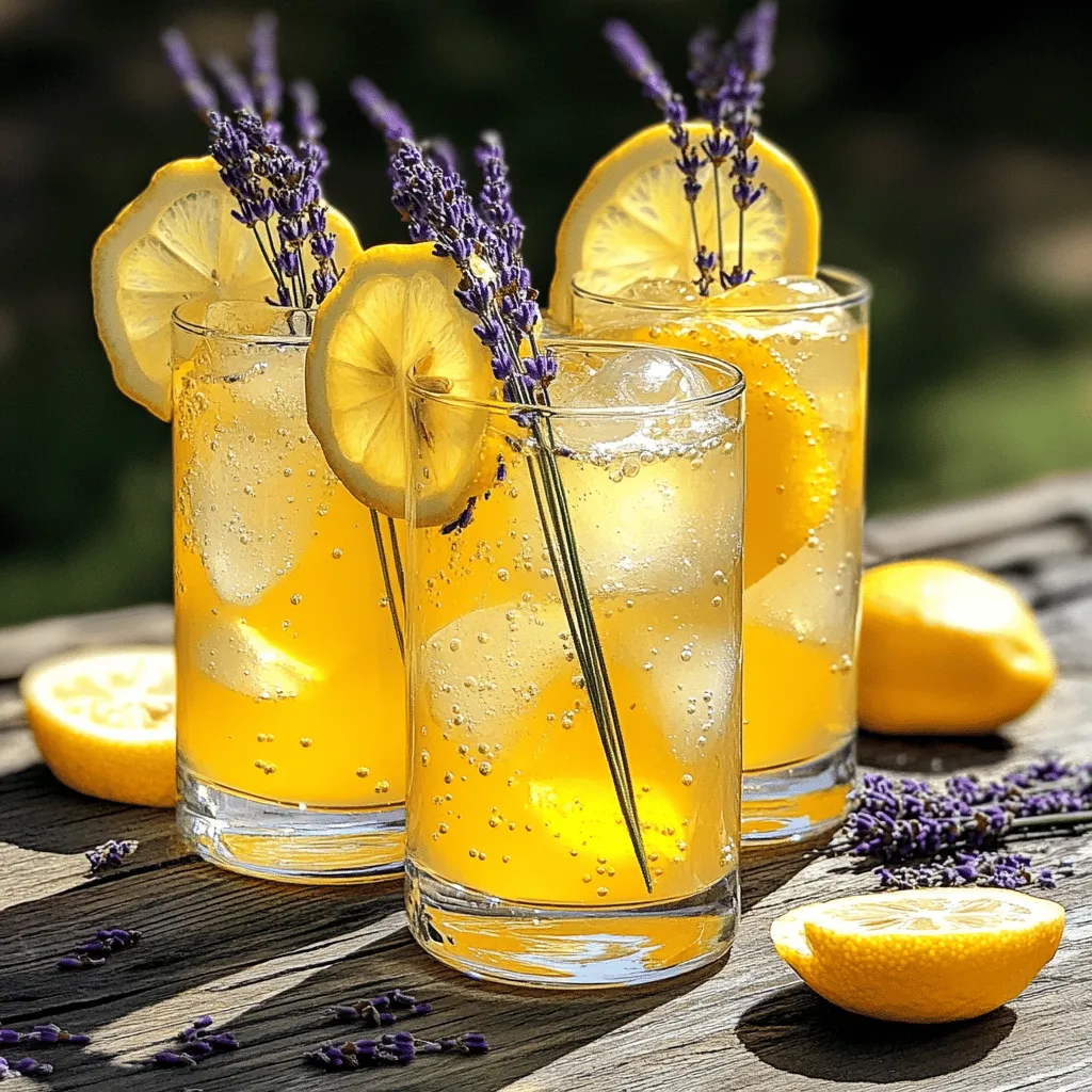 To make sparkling lavender lemonade, you need a few key ingredients. You start with fresh lemon juice. About one cup will bring a bright flavor. This juice comes from four to six lemons. Next, you need honey. A half-cup balances the tartness of the lemons. You can adjust this amount based on your taste.