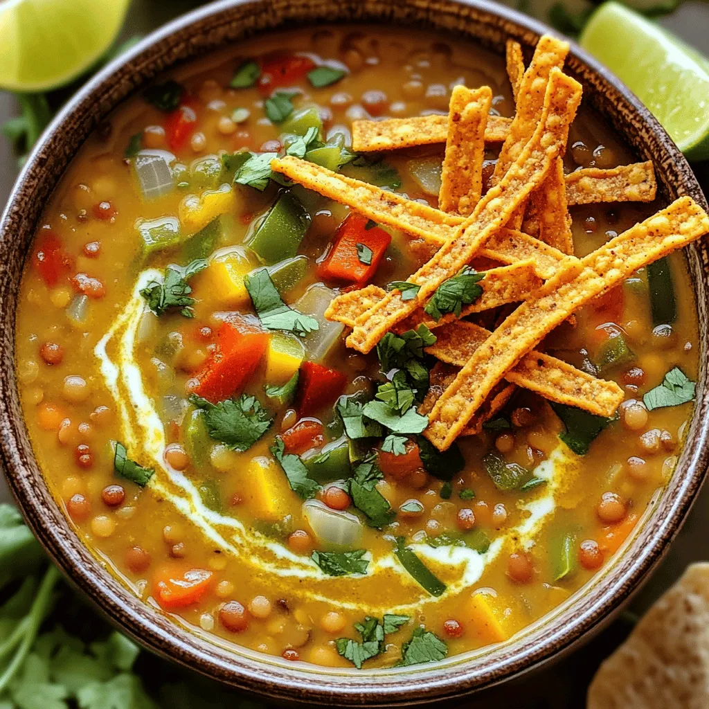 Creamy Vegan Lentil Tortilla Soup Flavorful Delight