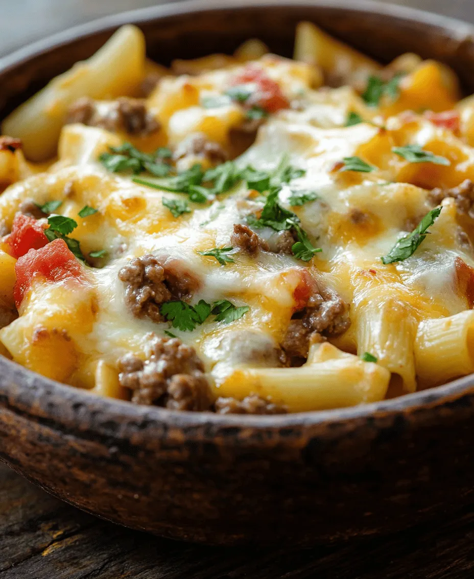 Cheesy Rotel Pasta with Ground Beef is not just a dish; it’s a delightful experience that brings comfort and satisfaction to the dinner table. This recipe marries the savory taste of ground beef with the zesty kick of Rotel diced tomatoes and the creamy richness of cheese, creating a dish that appeals to a wide range of palates. Whether you are cooking for your family after a long day or hosting a casual gathering with friends, this dish is simple yet indulgent, ensuring that everyone leaves the table happy and full.