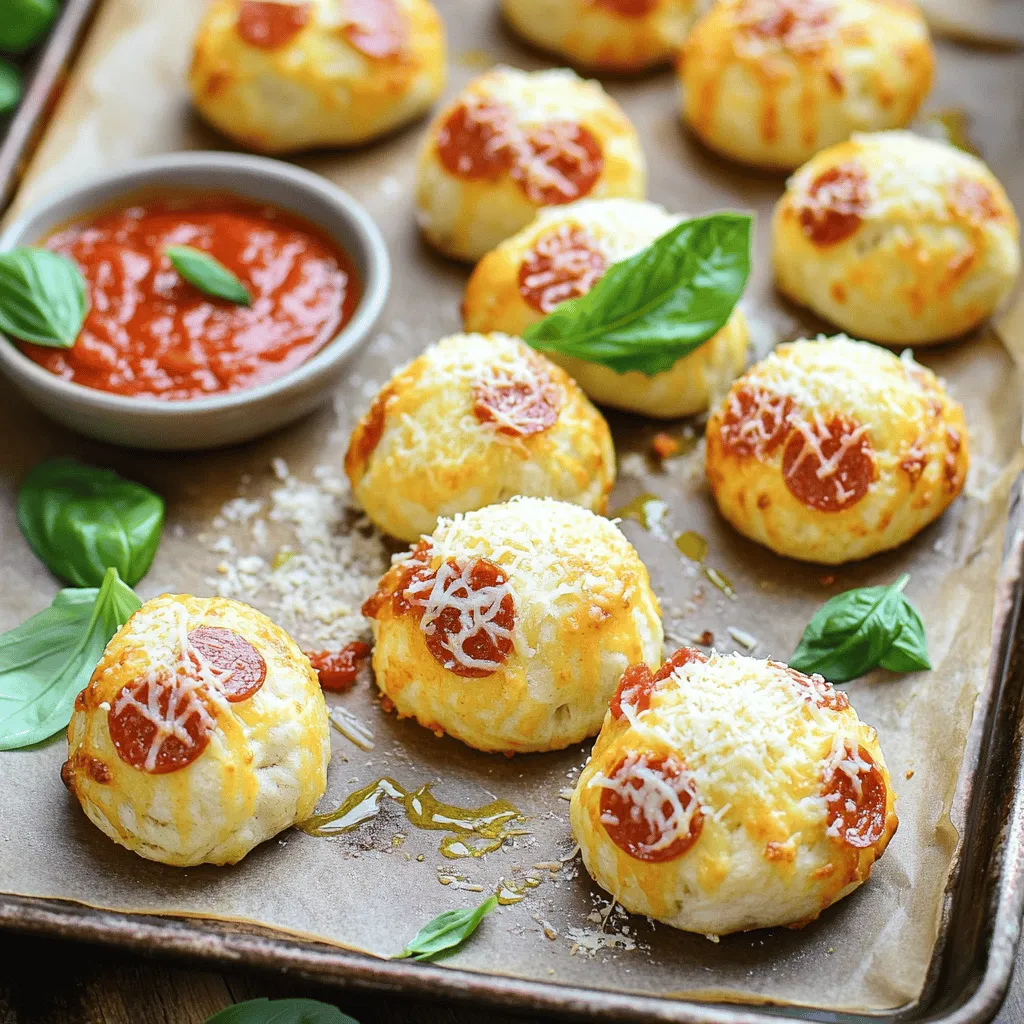 Cheesy pepperoni pizza bombs are tasty bites filled with cheese and pepperoni. They wrap these ingredients in soft pizza dough. When baked, they puff up and turn golden brown. Each bite bursts with flavor and gooey cheese.