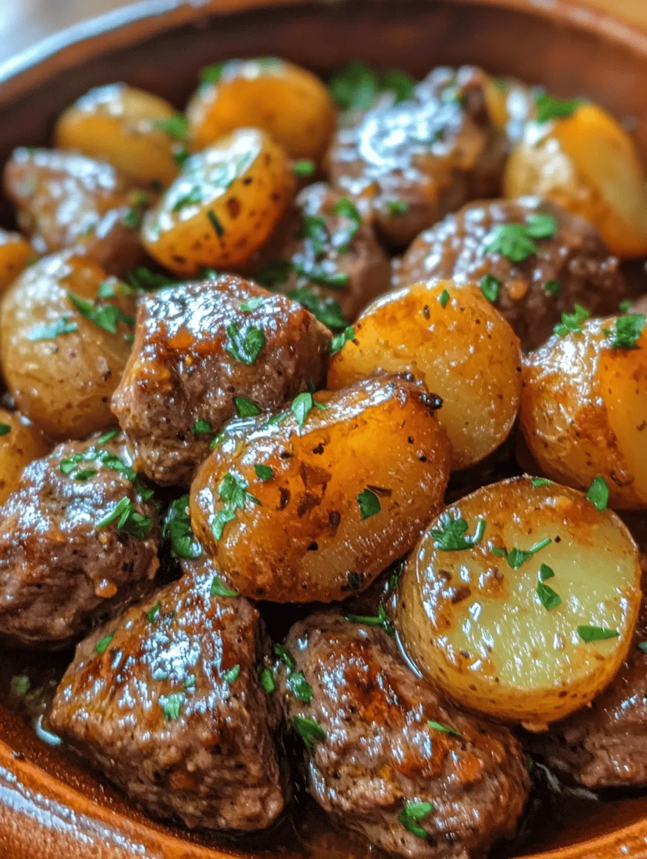 Slow Cooker Garlic Butter Beef Bites &#038; Potatoes