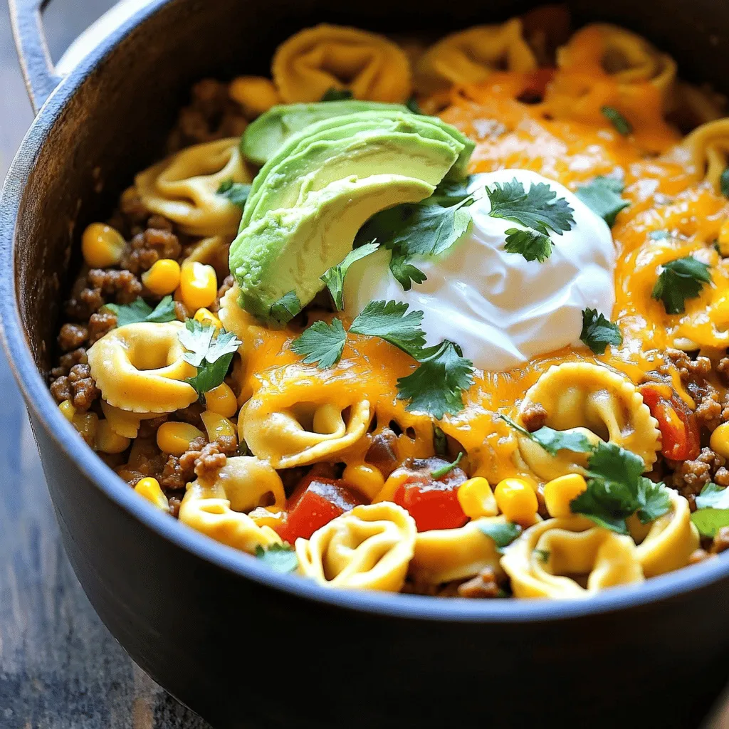 For a tasty taco tortellini recipe, you need a few key ingredients. Start with 12 oz of cheese tortellini, either fresh or frozen. Then, choose your protein: 1 lb of ground beef or turkey works well.