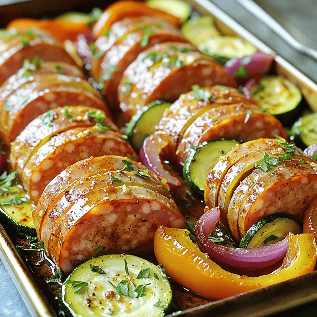 Sheet Pan Hasselback Kielbasa &#038; Veggies Recipe