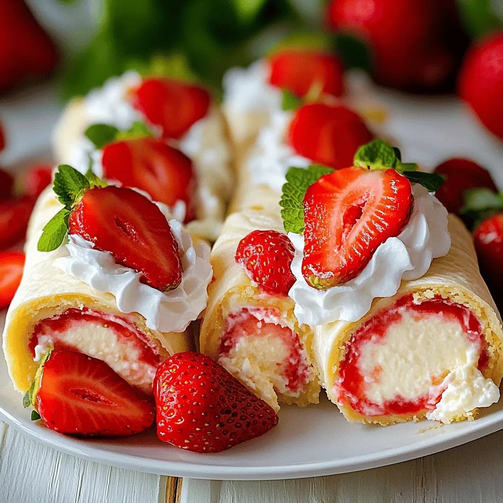 Strawberry Shortcake Cheesecake Rolls Easy Dessert Idea