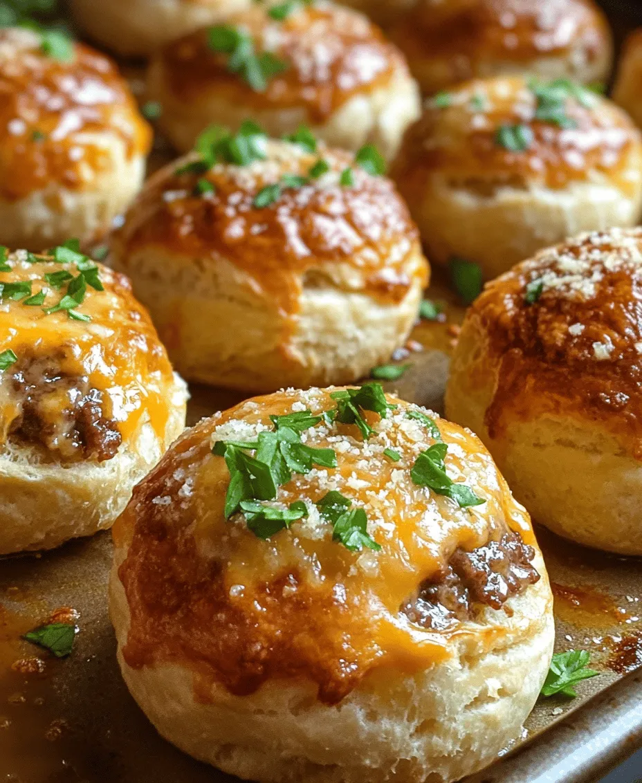 Garlic Parmesan Cheeseburger Bombs are an innovative take on a beloved classic, combining the juicy goodness of cheeseburgers with the delightful convenience of biscuit dough. This recipe takes the best elements of a traditional cheeseburger and wraps it in a soft, pillowy dough, creating a mouthwatering snack or meal that is perfect for any occasion. Whether you’re hosting a lively gathering, throwing a casual family dinner, or simply seeking a fun way to enjoy a classic flavor combination, these cheeseburger bombs are sure to impress your guests and tantalize taste buds.