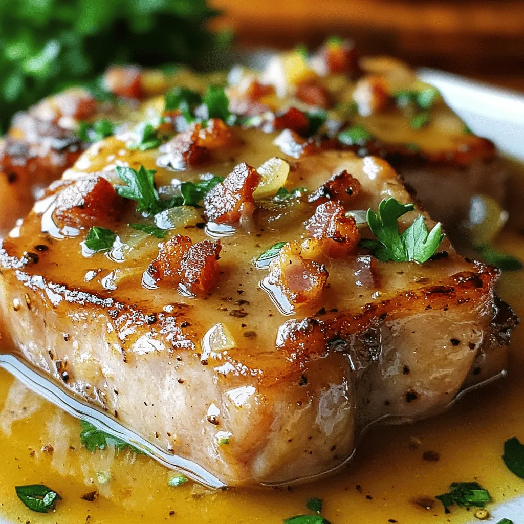Savory Pork Chops with Creamy Bacon Pan Sauce