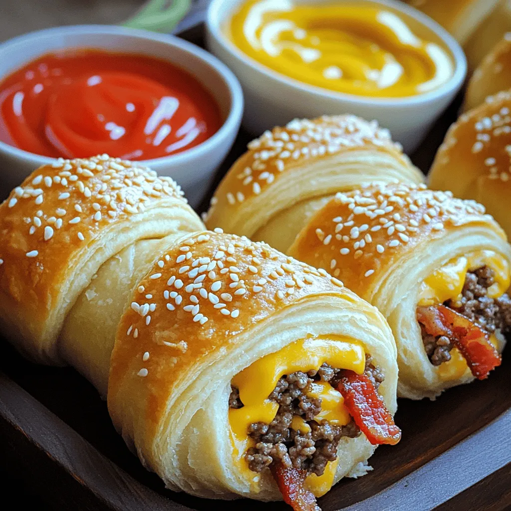 Savory Bacon Cheeseburger Roll-Ups Easy Snack Recipe