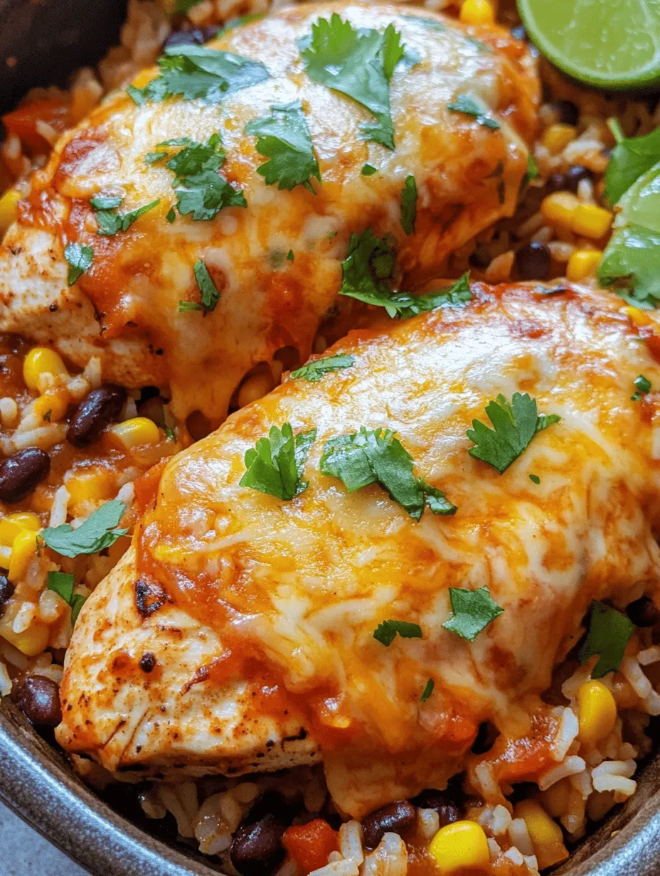 Cheesy Salsa Chicken and Rice Bake