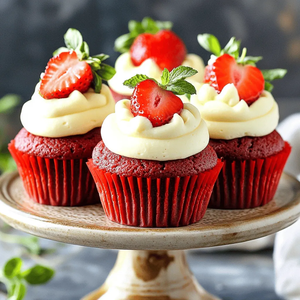 Strawberry Cheesecake Red Velvet Cupcakes Delight