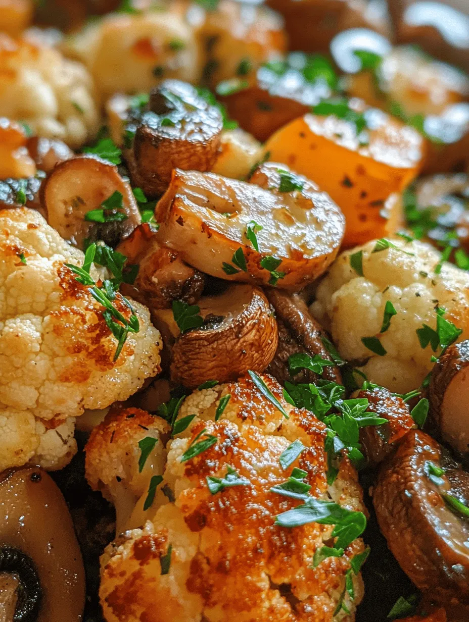 Garlicky Roasted Cauliflower &#038; Mushrooms: A Flavorful, Healthy Delight