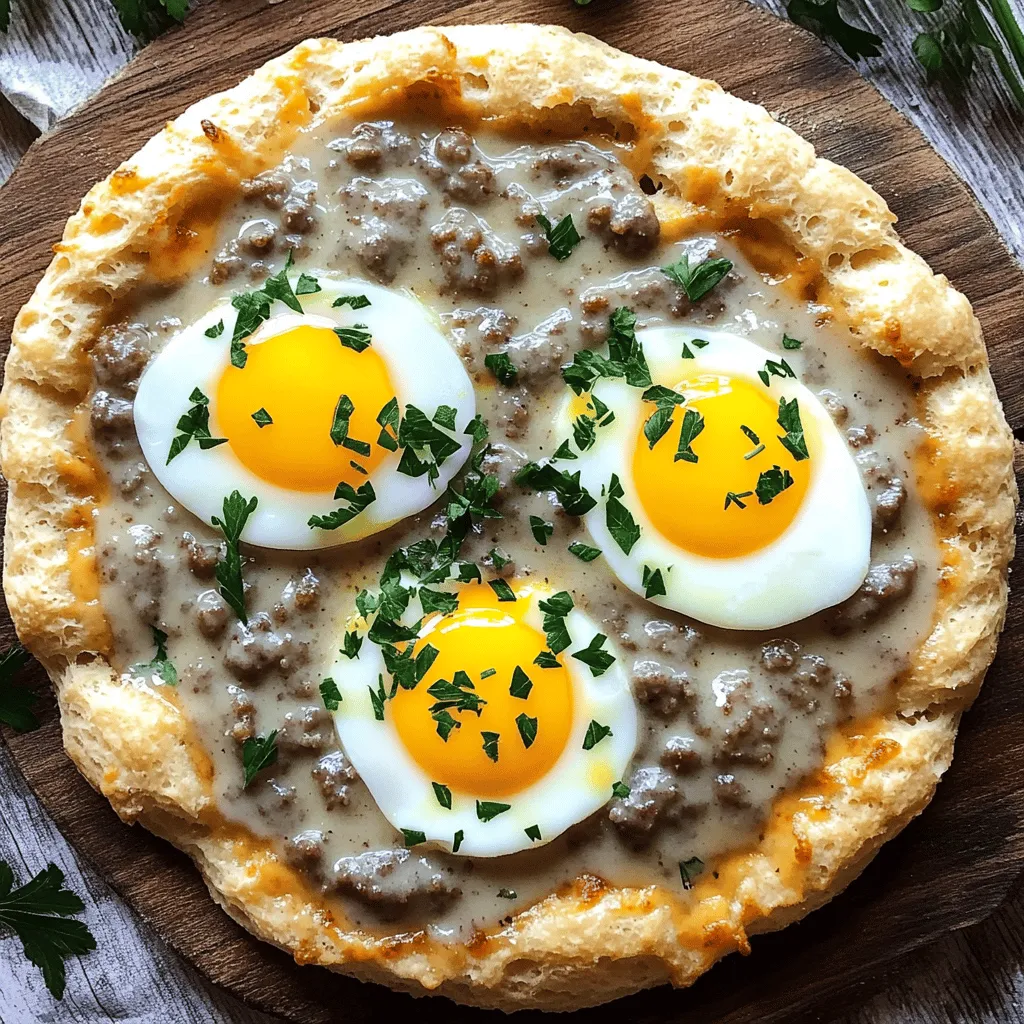 Mouthwatering Biscuits and Sausage Gravy Breakfast Pizza