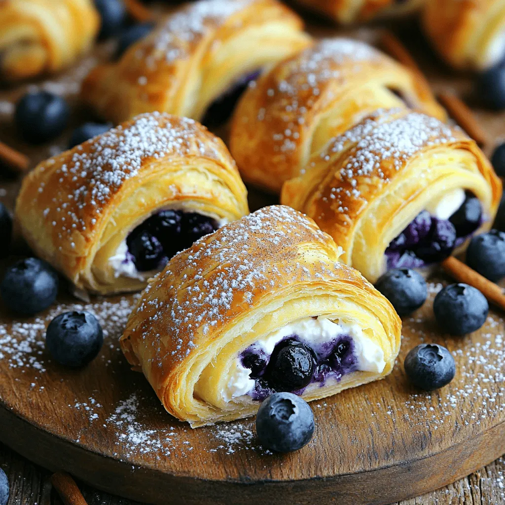 To make Blueberry Cheesecake Crescent Rolls, you will need the following main ingredients: