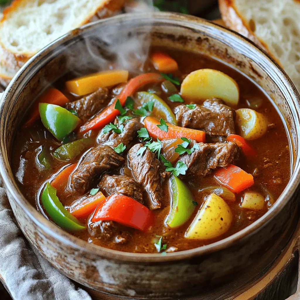 The heart of German goulash lies in its simple yet rich ingredients. You need quality meat, spices, and fresh vegetables. This blend creates a warm and tasty dish.